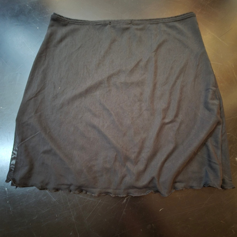 Urban Episode Black Mini Skirt Lined Lace Trim Y2K Party Medium